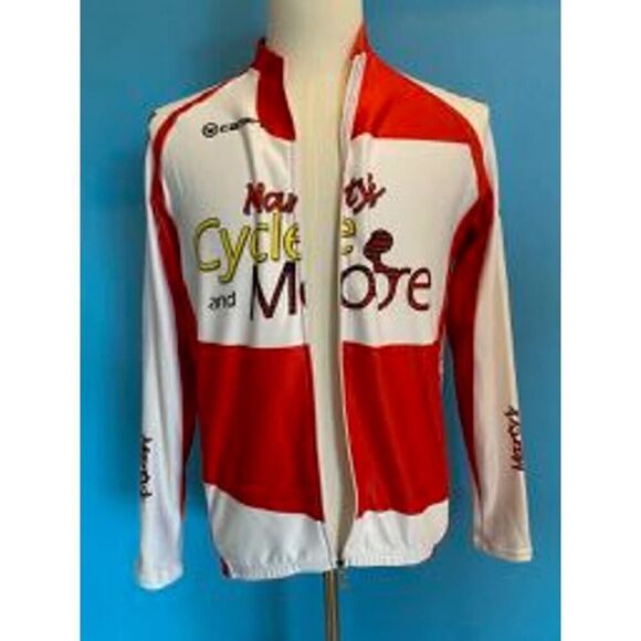 CANARI Cycling Bike Jacket Competition Advertising Sponsors Zipper 3 Pockets L M - Picture 10 of 13